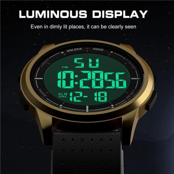 Ultra-Thin Minimalist Sports Waterproof Digital Watches Men with Wide-Angle - Picture 4 of 7
